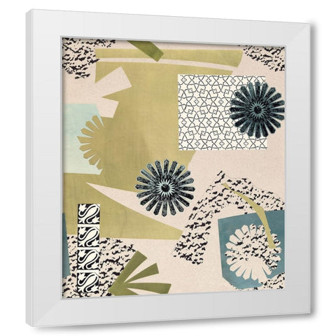 Tile Abstract III White Modern Wood Framed Art Print by Unknown