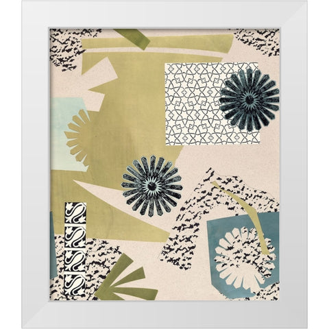 Tile Abstract III White Modern Wood Framed Art Print by Unknown