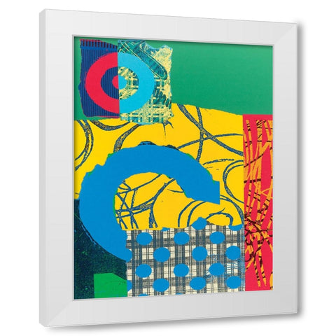 Colorful Abstract I White Modern Wood Framed Art Print by Unknown