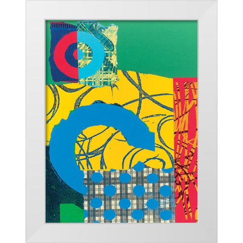Colorful Abstract I White Modern Wood Framed Art Print by Unknown