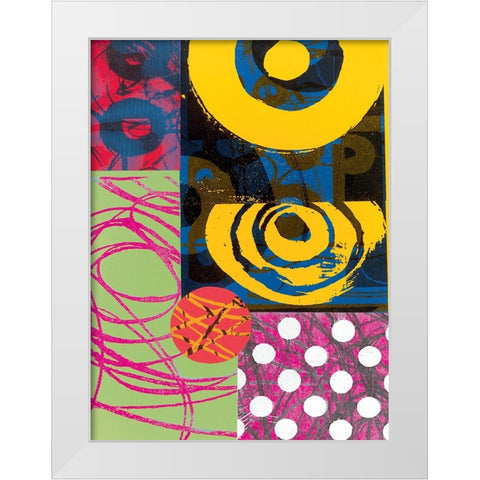 Colorful Abstract II White Modern Wood Framed Art Print by Unknown