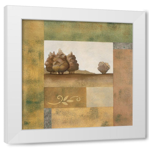 Golden Trees I White Modern Wood Framed Art Print by Unknown