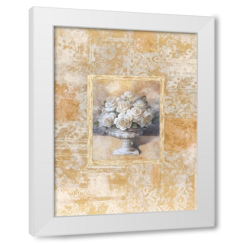 White Rose DamasqueI White Modern Wood Framed Art Print by Unknown