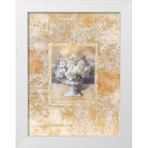 White Rose DamasqueI White Modern Wood Framed Art Print by Unknown