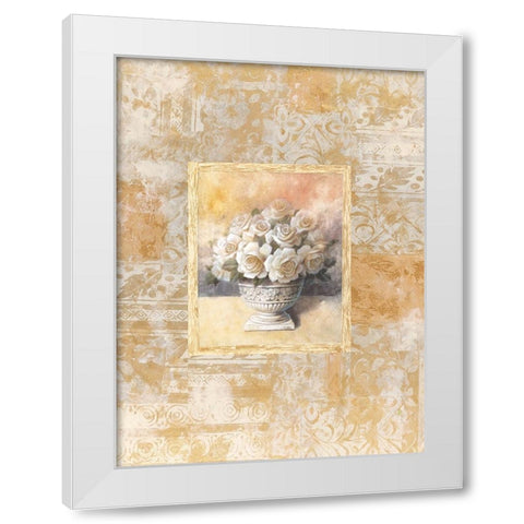 White Rose Damasque II White Modern Wood Framed Art Print by Unknown