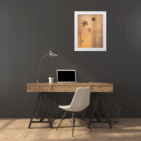 Leaf Abstract II White Modern Wood Framed Art Print by Unknown