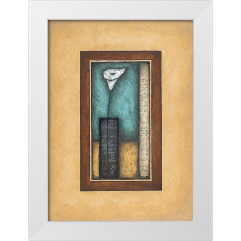 Lily in Vase White Modern Wood Framed Art Print by Unknown