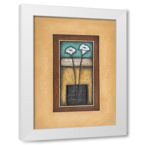 Lilies in Vase White Modern Wood Framed Art Print by Unknown