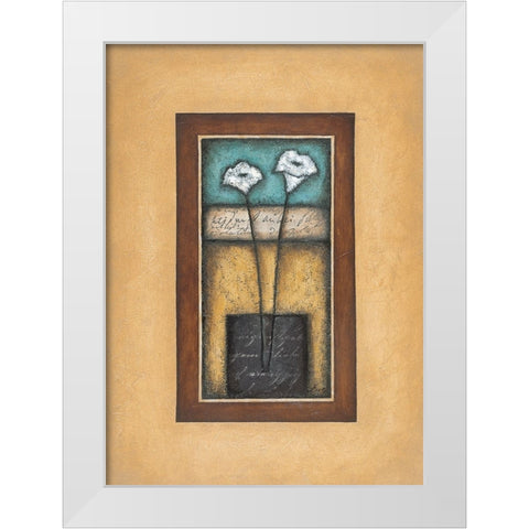 Lilies in Vase White Modern Wood Framed Art Print by Unknown