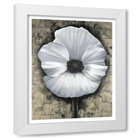 Poppies I White Modern Wood Framed Art Print by Unknown
