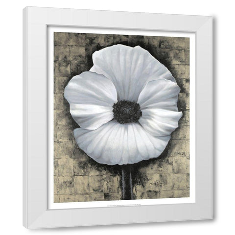Poppies II White Modern Wood Framed Art Print by Unknown