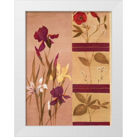 Floral Collage I White Modern Wood Framed Art Print by Unknown