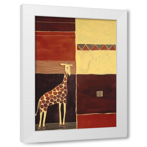 Abstract Giraffe White Modern Wood Framed Art Print by Unknown