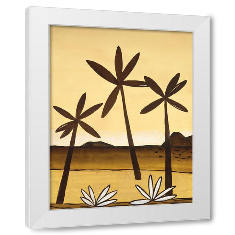 Palm Trees White Modern Wood Framed Art Print by Unknown