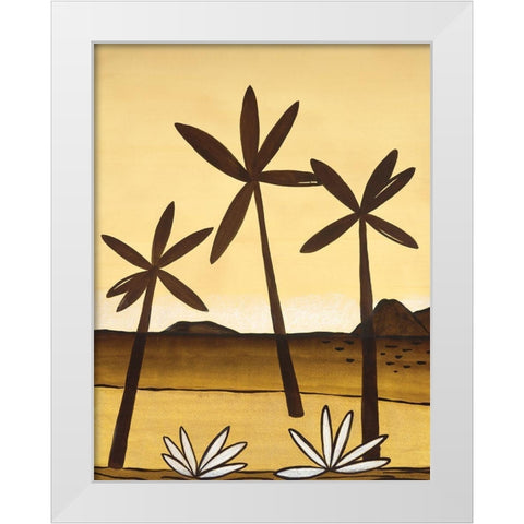 Palm Trees White Modern Wood Framed Art Print by Unknown