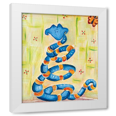 Snakey White Modern Wood Framed Art Print by Unknown