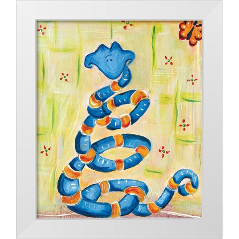 Snakey White Modern Wood Framed Art Print by Unknown