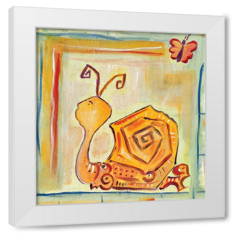 Snailey White Modern Wood Framed Art Print by Unknown