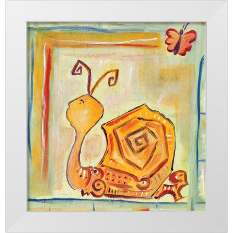 Snailey White Modern Wood Framed Art Print by Unknown