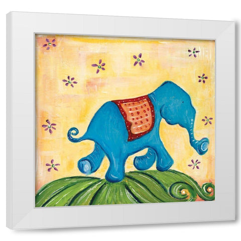 Elephanty White Modern Wood Framed Art Print by Unknown