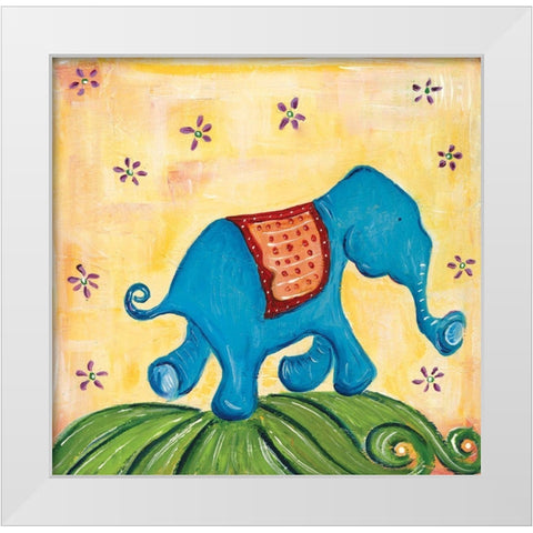Elephanty White Modern Wood Framed Art Print by Unknown