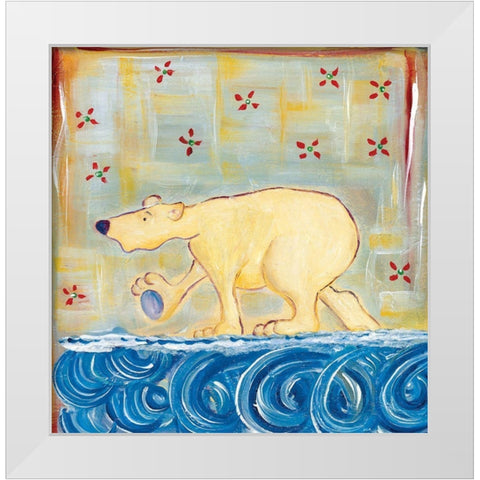 Polar Beary White Modern Wood Framed Art Print by Unknown