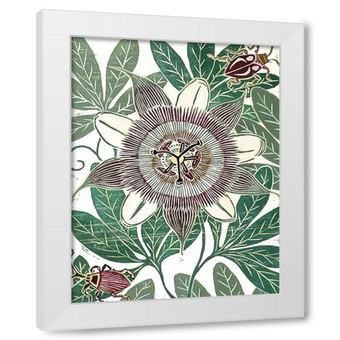Poppy II White Modern Wood Framed Art Print by Unknown