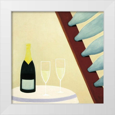 Bubbly White Modern Wood Framed Art Print by Unknown