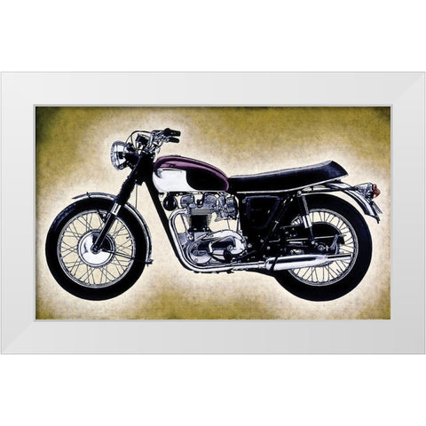Motorcycle II White Modern Wood Framed Art Print by Unknown