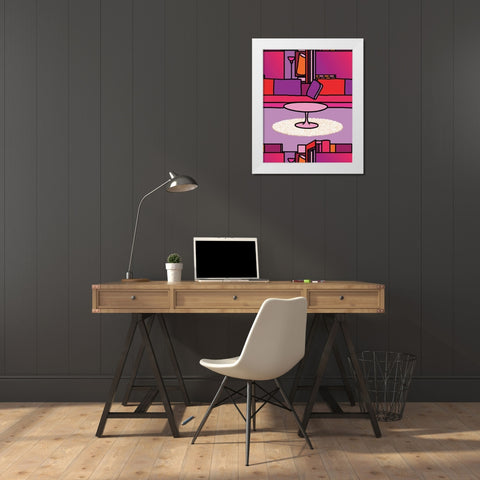 Colorful I White Modern Wood Framed Art Print by Unknown