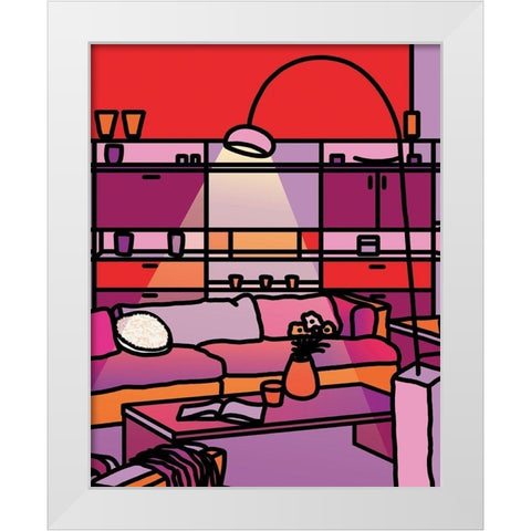 Colorful II White Modern Wood Framed Art Print by Unknown