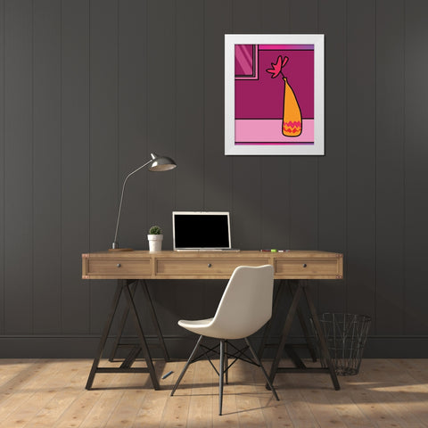 Colorful Vase II White Modern Wood Framed Art Print by Unknown