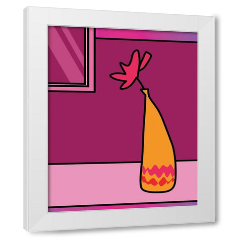 Colorful Vase II White Modern Wood Framed Art Print by Unknown