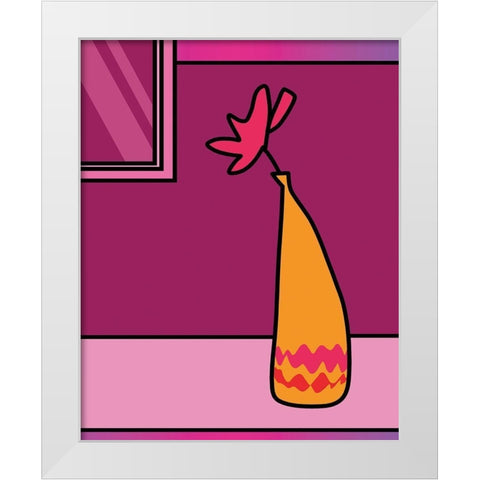 Colorful Vase II White Modern Wood Framed Art Print by Unknown