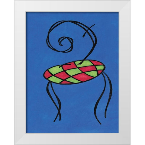Blue Chair White Modern Wood Framed Art Print by Unknown