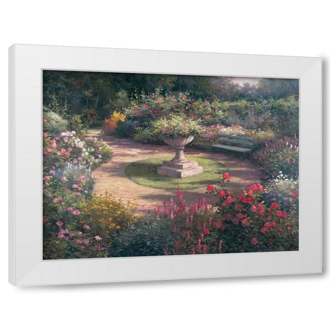 Garden Pedestal White Modern Wood Framed Art Print by Unknown