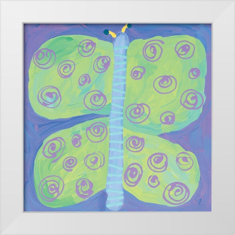 Butterfly White Modern Wood Framed Art Print by Unknown