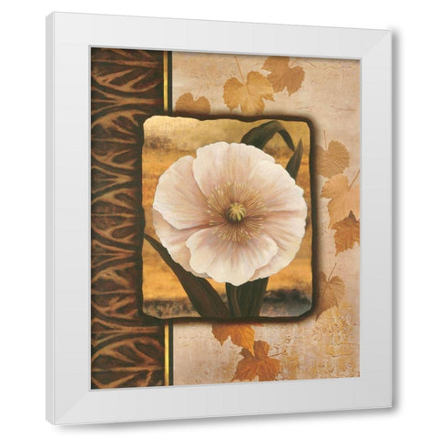 White Poppy White Modern Wood Framed Art Print by Unknown