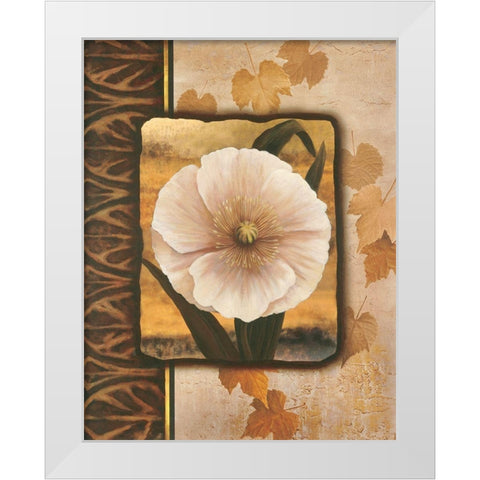 White Poppy White Modern Wood Framed Art Print by Unknown