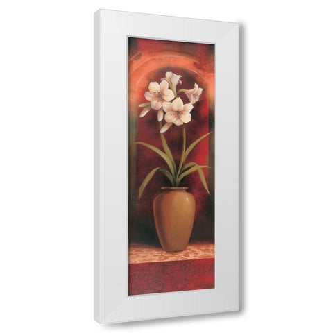 Potted Orchid White White Modern Wood Framed Art Print by Unknown