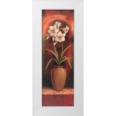 Potted Orchid White White Modern Wood Framed Art Print by Unknown