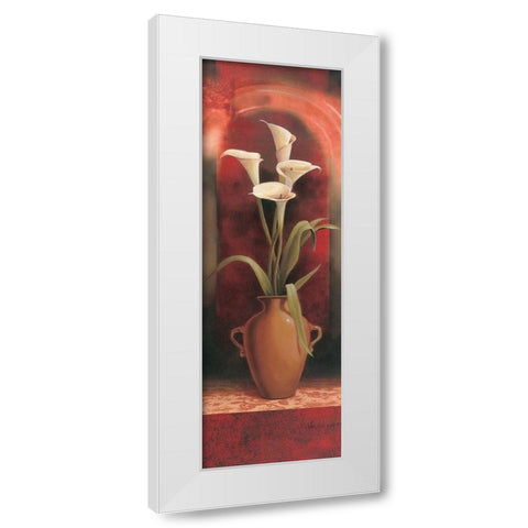 Potted Calla Lily White Modern Wood Framed Art Print by Unknown