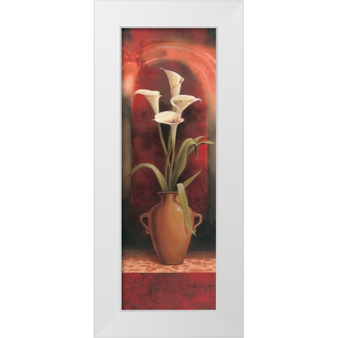 Potted Calla Lily White Modern Wood Framed Art Print by Unknown