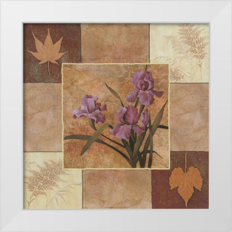 Lavendar Iris White Modern Wood Framed Art Print by Unknown