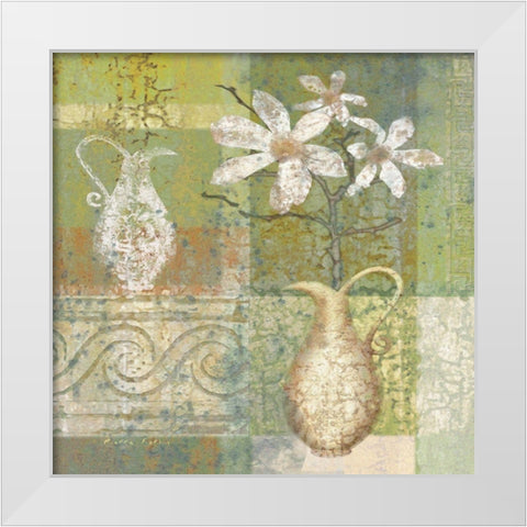 Vase Collage I White Modern Wood Framed Art Print by Unknown