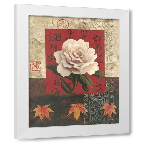 White Chinese Rose White Modern Wood Framed Art Print by Unknown