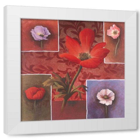 Red Tulip I White Modern Wood Framed Art Print by Unknown