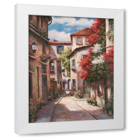 Mediterranean Villa II White Modern Wood Framed Art Print by Unknown
