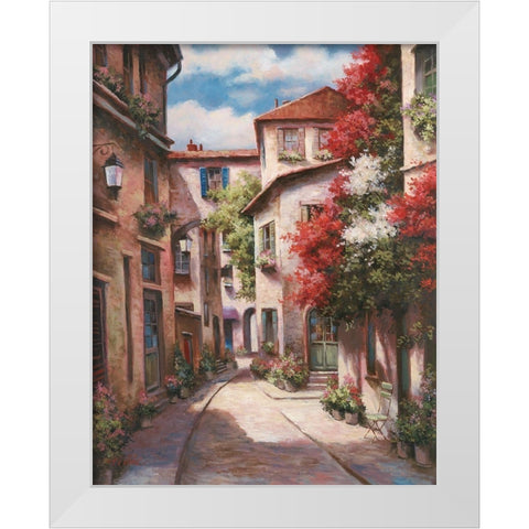 Mediterranean Villa II White Modern Wood Framed Art Print by Unknown