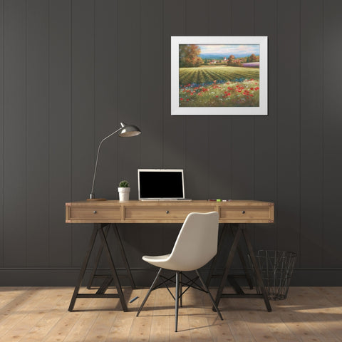 Fields of Provence I White Modern Wood Framed Art Print by Unknown